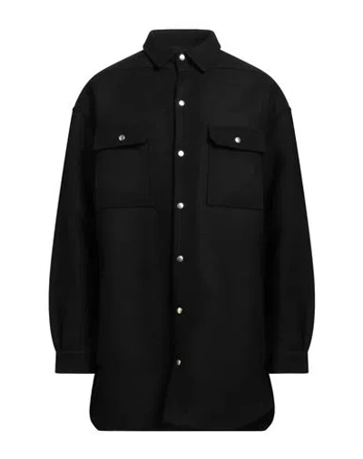 Rick Owens Man Shirt Black Size 38 Wool