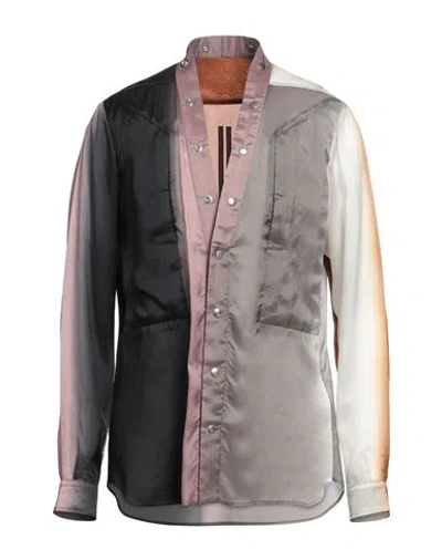 Rick Owens Man Shirt Black Size 38 Cupro