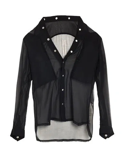 Rick Owens Man Shirt Black Size 38 Silk