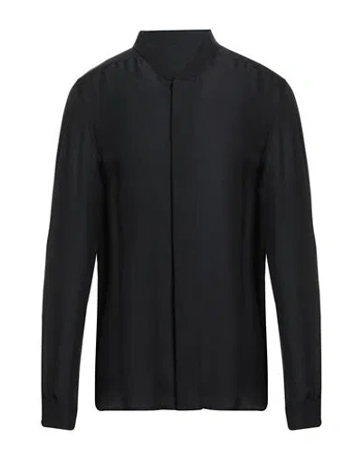 Rick Owens Man Shirt Black Size 42 Viscose, Silk