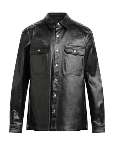 Rick Owens Man Shirt Black Size 46 Cotton, Elastane