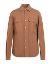 Rick Owens Man Shirt Brown Size 40 Cotton, Elastane