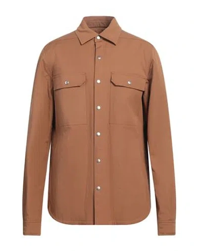 Rick Owens Man Shirt Brown Size 40 Cotton, Elastane