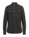 Rick Owens Man Shirt Charcoal Size 38 Cotton In Gray