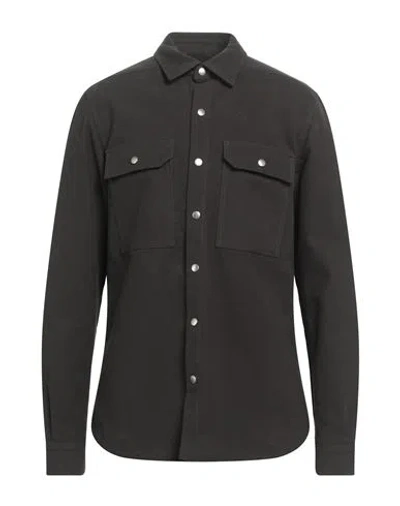 Rick Owens Man Shirt Charcoal Size 38 Cotton In Gray