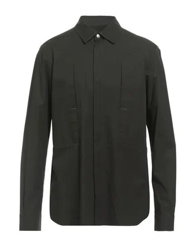 Rick Owens Man Shirt Dark Green Size 38 Cotton