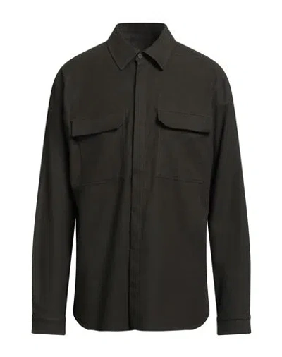 Rick Owens Man Shirt Dark Green Size 44 Cotton