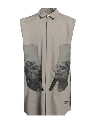 Rick Owens Man Shirt Grey Size 42 Cotton, Elastane
