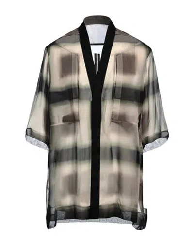 Rick Owens Man Shirt Grey Size 38 Silk