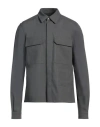 Rick Owens Man Shirt Lead Size 38 Polyester In Grey