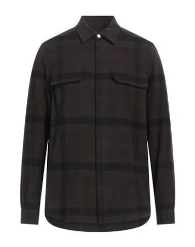 Rick Owens Man Shirt Khaki Size 40 Cotton In Black