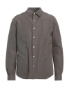 Rick Owens Man Shirt Lead Size 38 Polyester In Grey