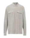 Rick Owens Man Shirt Light Grey Size 42 Viscose, Silk