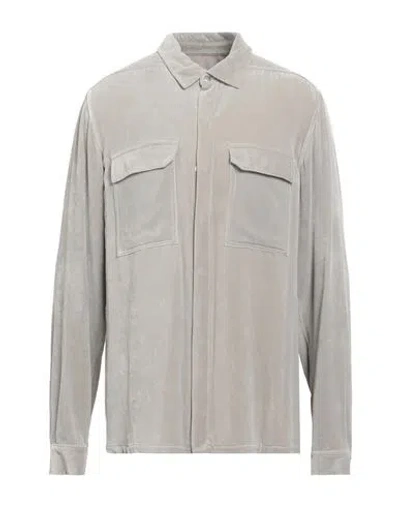 Rick Owens Man Shirt Light Grey Size 42 Viscose, Silk