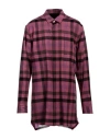 Rick Owens Man Shirt Magenta Size 40 Cotton, Cupro In Magenta