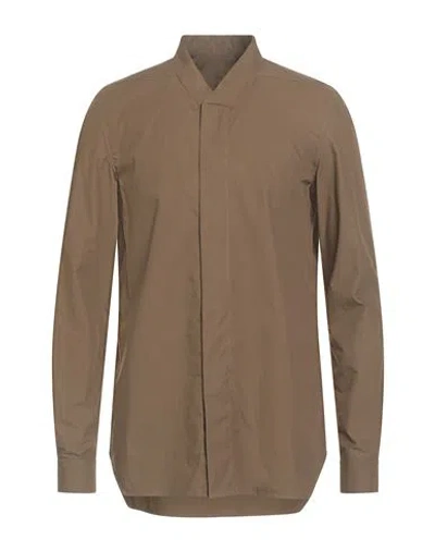 Rick Owens Man Shirt Military Green Size 38 Cotton