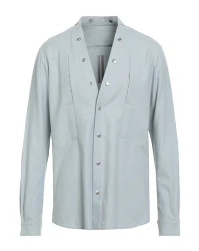 Rick Owens Man Shirt Sky Blue Size 38 Cotton In Gray