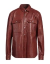 Rick Owens Man Shirt Tan Size 44 Lambskin In Brown