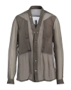 Rick Owens Man Shirt Taupe Size 38 Silk In Grey