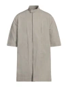 Rick Owens Man Shirt Taupe Size 44 Polyester In Grey