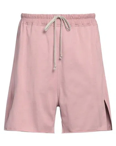 Rick Owens Man Shorts & Bermuda Shorts Antique Rose Size 32 Cotton, Elastane In Pink