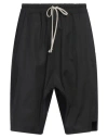 Rick Owens Man Shorts & Bermuda Shorts Black Size 32 Cotton, Elastane