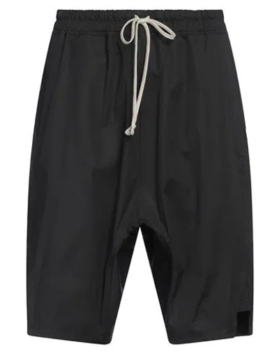 Rick Owens Straight Cotton Shorts In Black