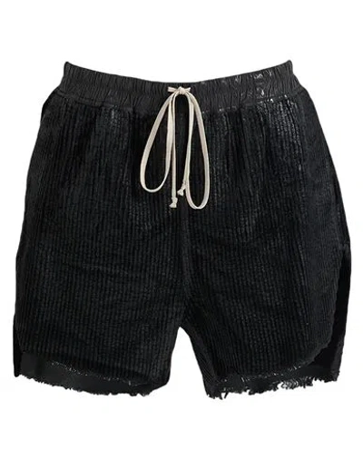 Rick Owens Man Shorts & Bermuda Shorts Black Size 34 Cotton, Elastane