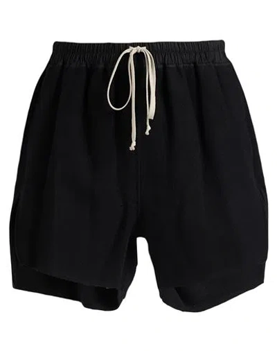 Rick Owens Man Shorts & Bermuda Shorts Black Size 36 Virgin Wool, Cotton, Elastane