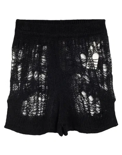 Rick Owens Man Shorts & Bermuda Shorts Black Size L Polyamide, Mohair Wool, Wool In Black