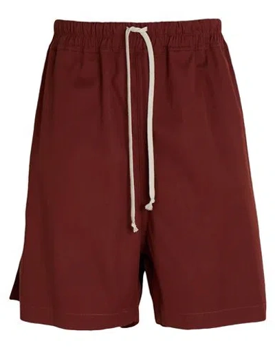 Rick Owens Man Shorts & Bermuda Shorts Brick Size 40 Cotton, Elastane In Red