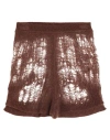 Rick Owens Man Shorts & Bermuda Shorts Chocolate Brown Size M Polyamide, Mohair Wool, Wool