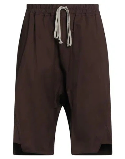 Rick Owens Pods Drop-crotch Shorts In Brown