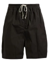Rick Owens Man Shorts & Bermuda Shorts Dark Brown Size 34 Cotton, Elastane