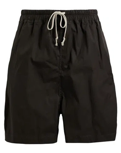 Rick Owens Man Shorts & Bermuda Shorts Dark Brown Size 34 Cotton, Elastane