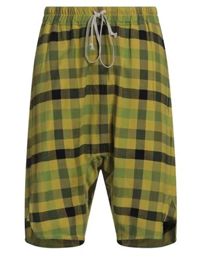 Rick Owens Man Shorts & Bermuda Shorts Green Size 34 Cotton