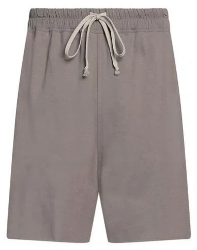 Rick Owens Man Shorts & Bermuda Shorts Grey Size 38 Cotton, Elastane