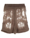 Rick Owens Man Shorts & Bermuda Shorts Khaki Size L Polyamide, Mohair Wool, Wool