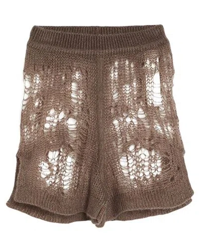 Rick Owens Man Shorts & Bermuda Shorts Khaki Size L Polyamide, Mohair Wool, Wool