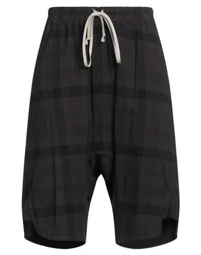 Rick Owens Man Shorts & Bermuda Shorts Lead Size 38 Cotton In Grey
