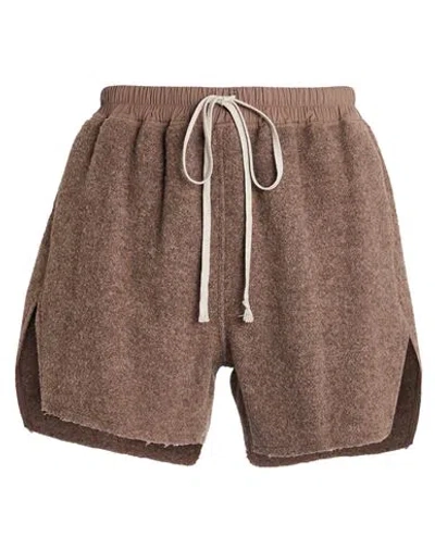Rick Owens Man Shorts & Bermuda Shorts Light Brown Size 32 Virgin Wool, Cotton, Elastane