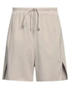 Rick Owens Man Shorts & Bermuda Shorts Light Grey Size 32 Cotton, Elastane