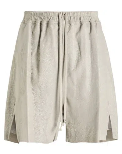 Rick Owens Man Shorts & Bermuda Shorts Light Grey Size 32 Lambskin In Gray