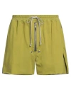 Rick Owens Man Shorts & Bermuda Shorts Lime Green Size 36 Cotton, Elastane