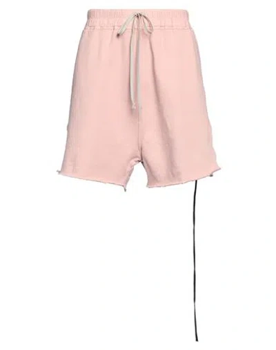 Rick Owens Man Shorts & Bermuda Shorts Pastel Pink Size L Cotton, Elastane