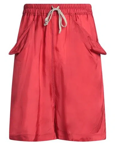 Rick Owens Man Shorts & Bermuda Shorts Red Size 30 Cupro