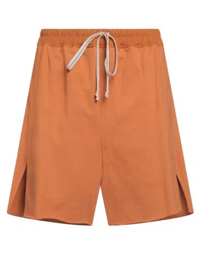 Rick Owens Man Shorts & Bermuda Shorts Rust Size 32 Cotton, Elastane In Red
