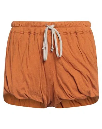 Rick Owens Man Shorts & Bermuda Shorts Tan Size 32 Cotton In Brown