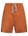 Rick Owens Man Shorts & Bermuda Shorts Tan Size 32 Cotton, Elastane In Brown