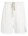 Rick Owens Man Shorts & Bermuda Shorts White Size 32 Cotton, Elastane